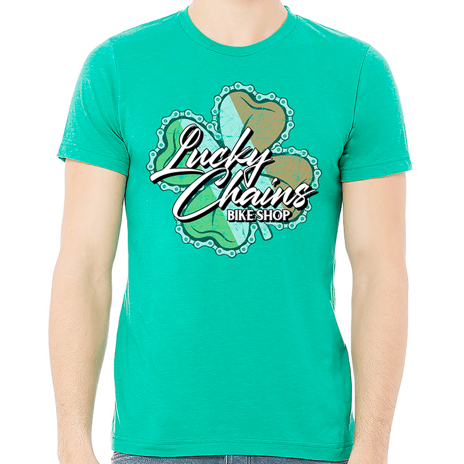 LUCKY CHAINS BIKE SHOP: Unisex Heather CVC T-Shirt