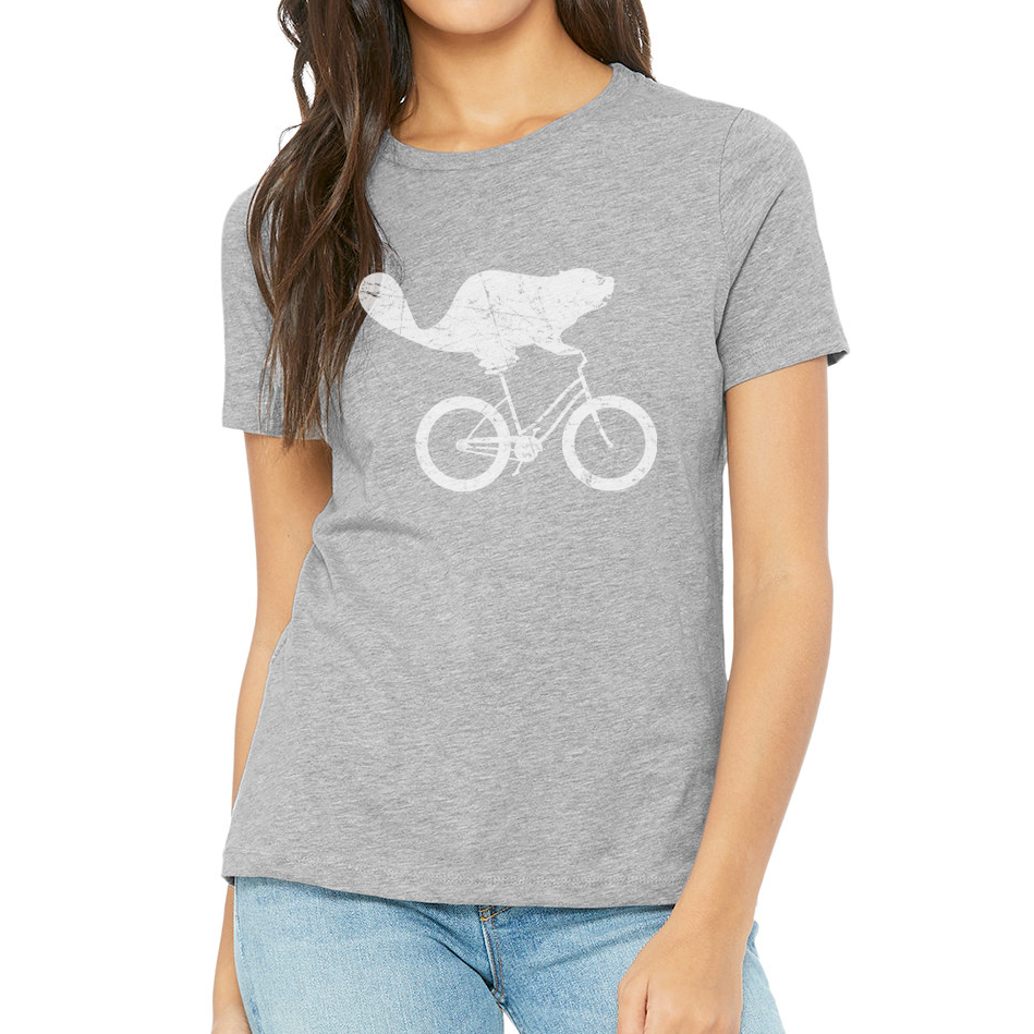 Beaverdale Bicycles Beaver Logo Ladies' Relaxed Heather CVC Short-Sleeve T-Shirt