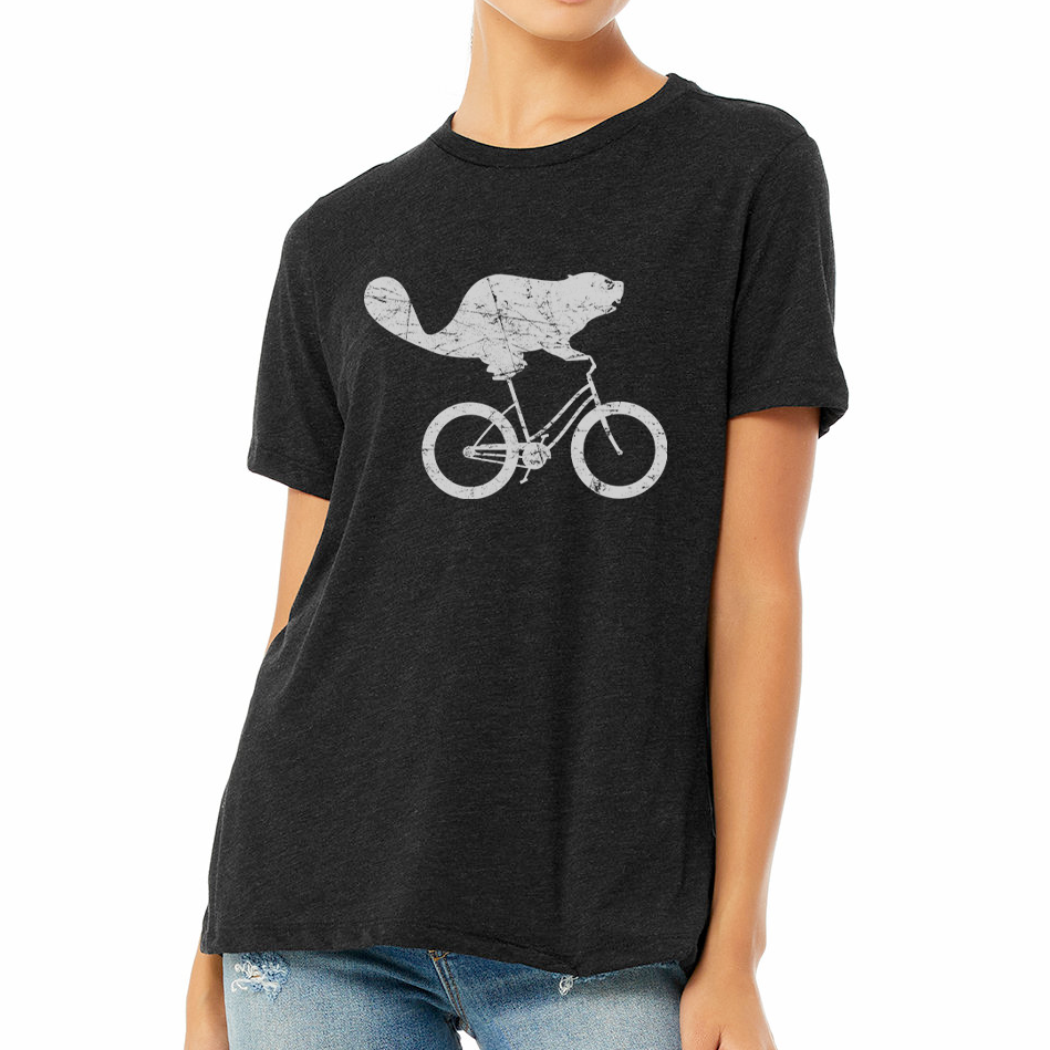 Beaverdale Bicycles Beaver Logo Ladies' Relaxed Heather CVC Short-Sleeve T-Shirt