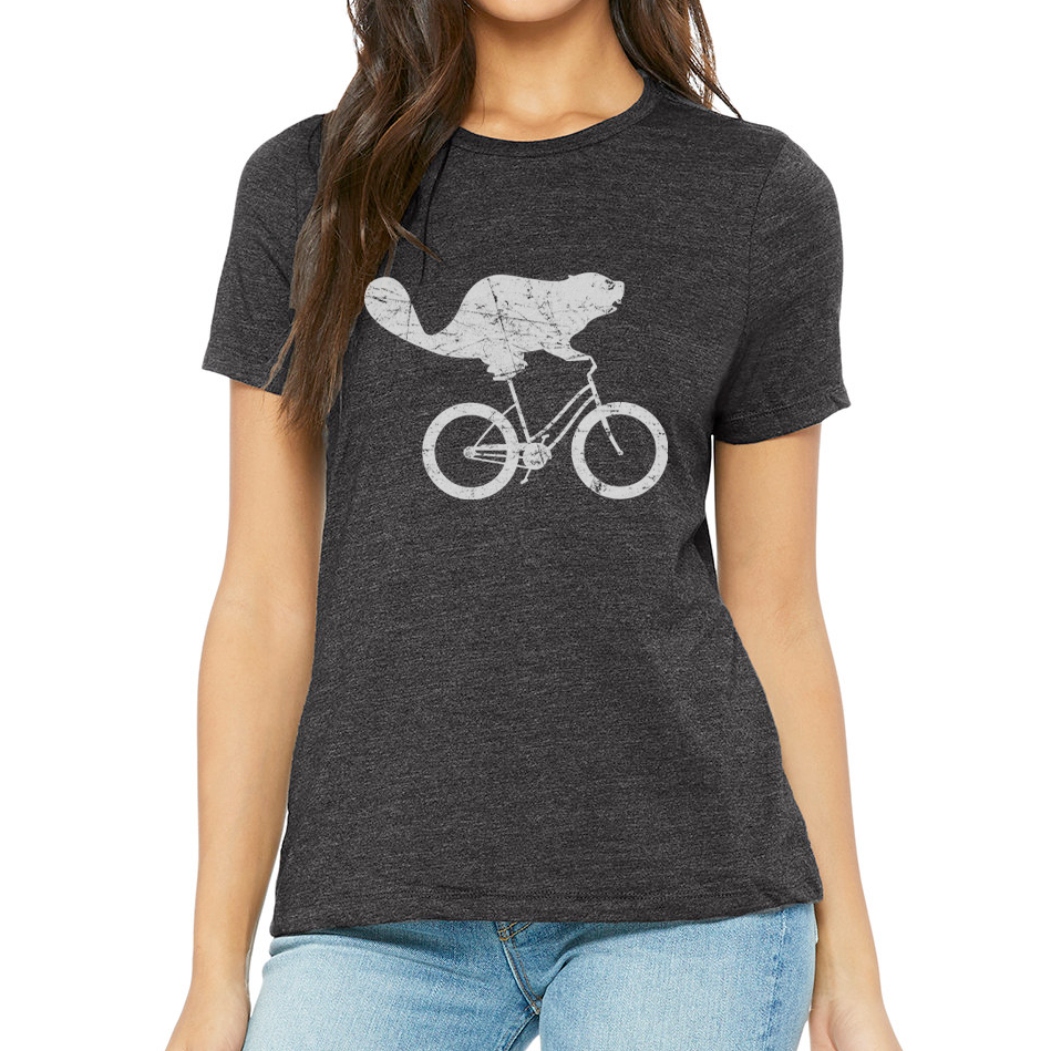 Beaverdale Bicycles Beaver Logo Ladies' Relaxed Heather CVC Short-Sleeve T-Shirt