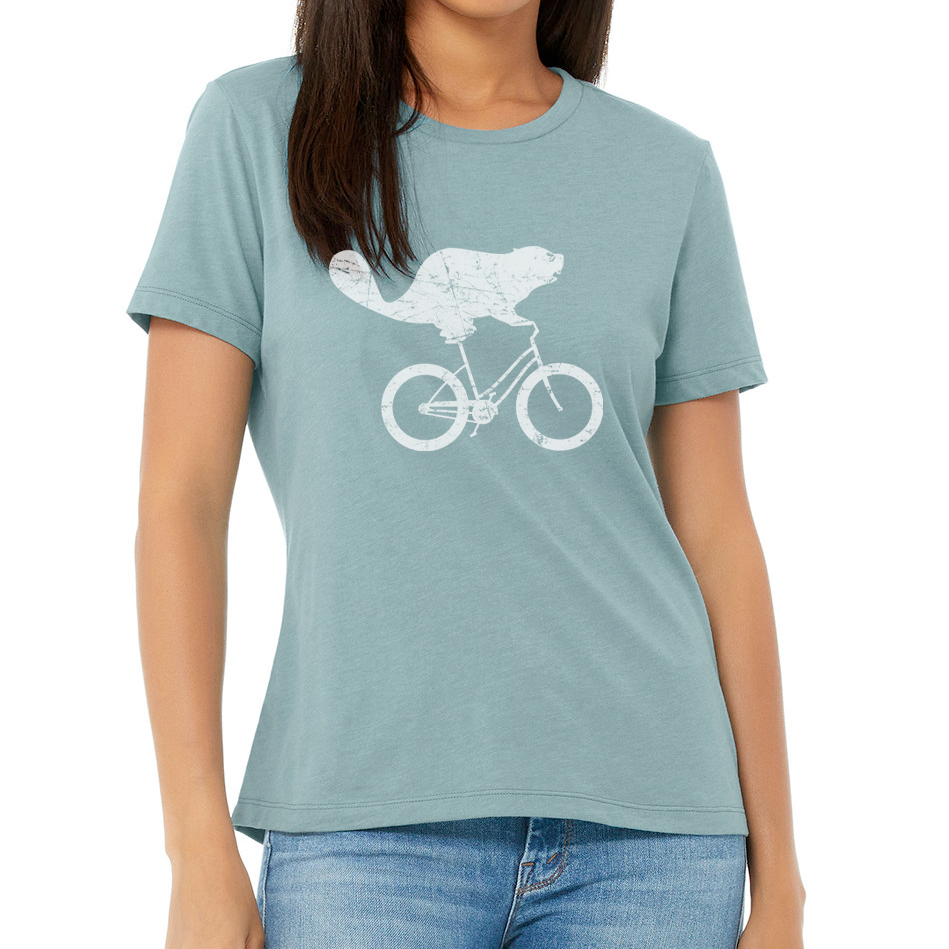 Beaverdale Bicycles Beaver Logo Ladies' Relaxed Heather CVC Short-Sleeve T-Shirt