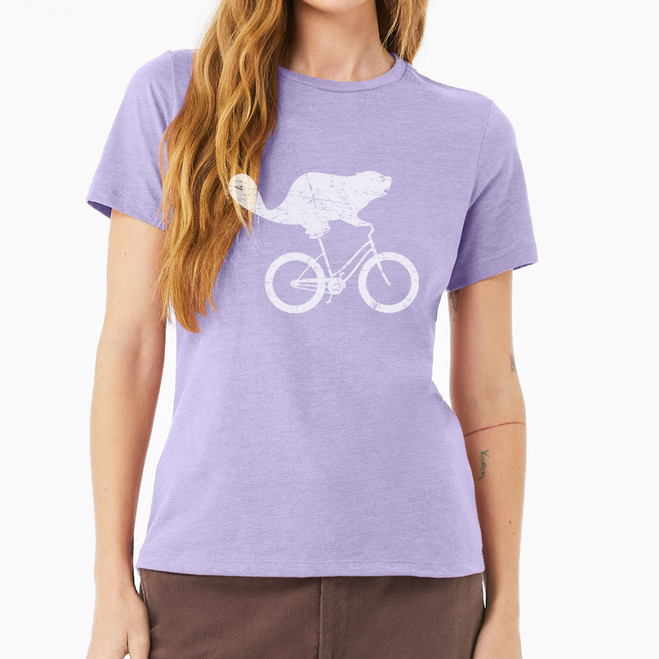 Beaverdale Bicycles Beaver Logo Ladies' Relaxed Heather CVC Short-Sleeve T-Shirt