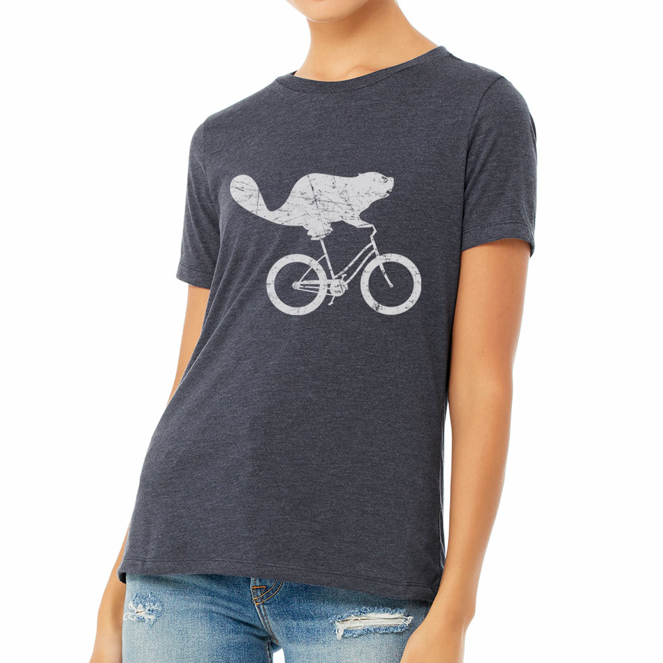 Beaverdale Bicycles Beaver Logo Ladies' Relaxed Heather CVC Short-Sleeve T-Shirt