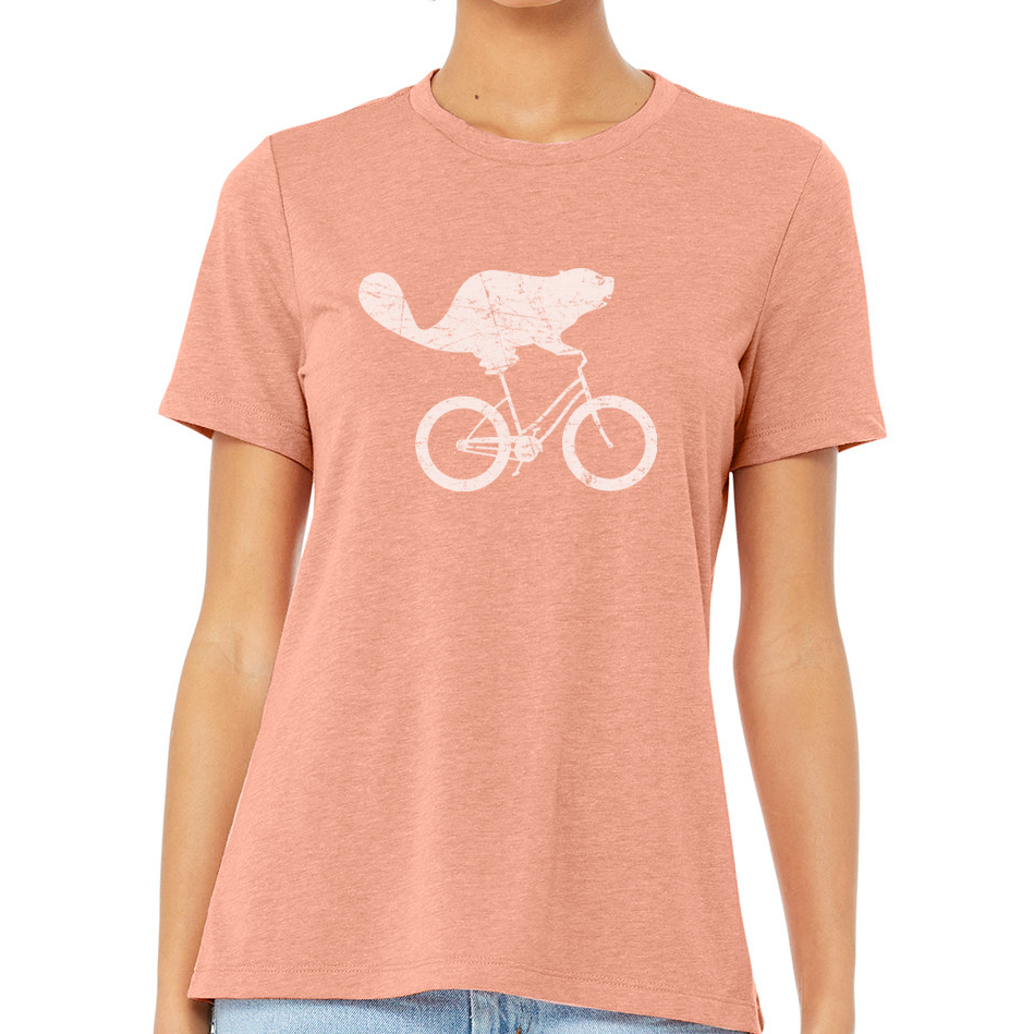 Beaverdale Bicycles Beaver Logo Ladies' Relaxed Heather CVC Short-Sleeve T-Shirt