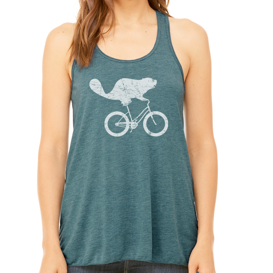 Beaverdale Bicycles Beaver Logo Ladies' Flowy Racerback Tank