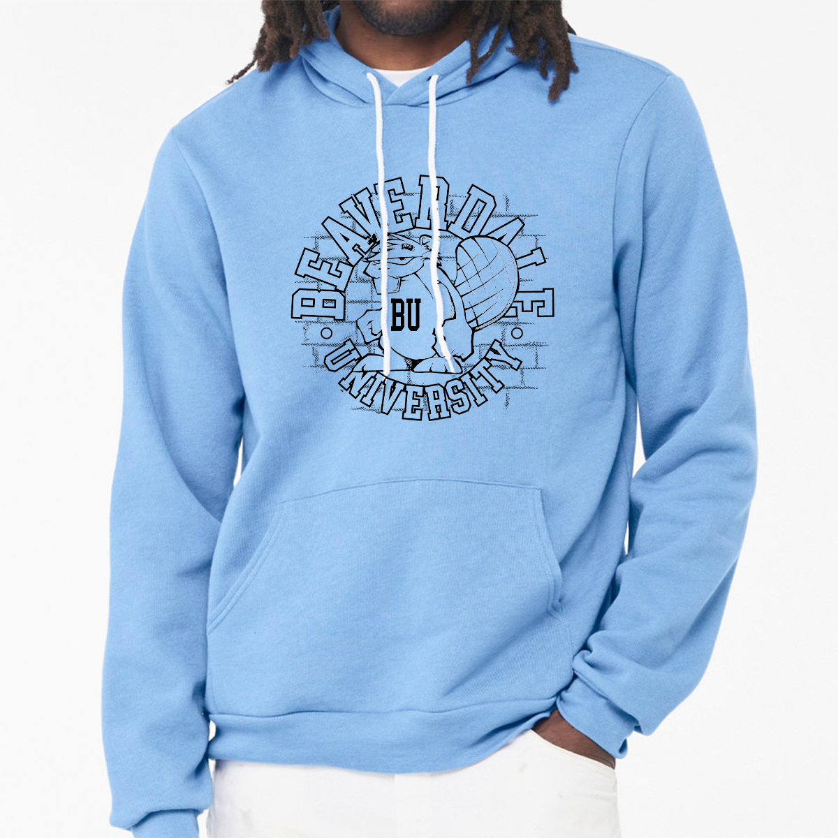 "Beaverdale University, Beaver Circle" - Unisex Sponge Fleece Pullover Hoodie