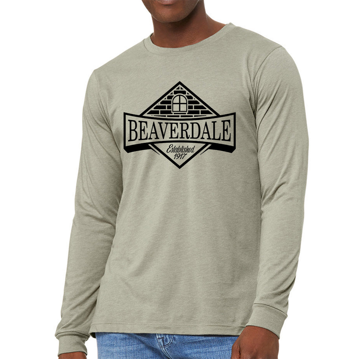 "Beaverdale Est. 1917 Crest" - Unisex Heather CVC Long Sleeve T-Shirt