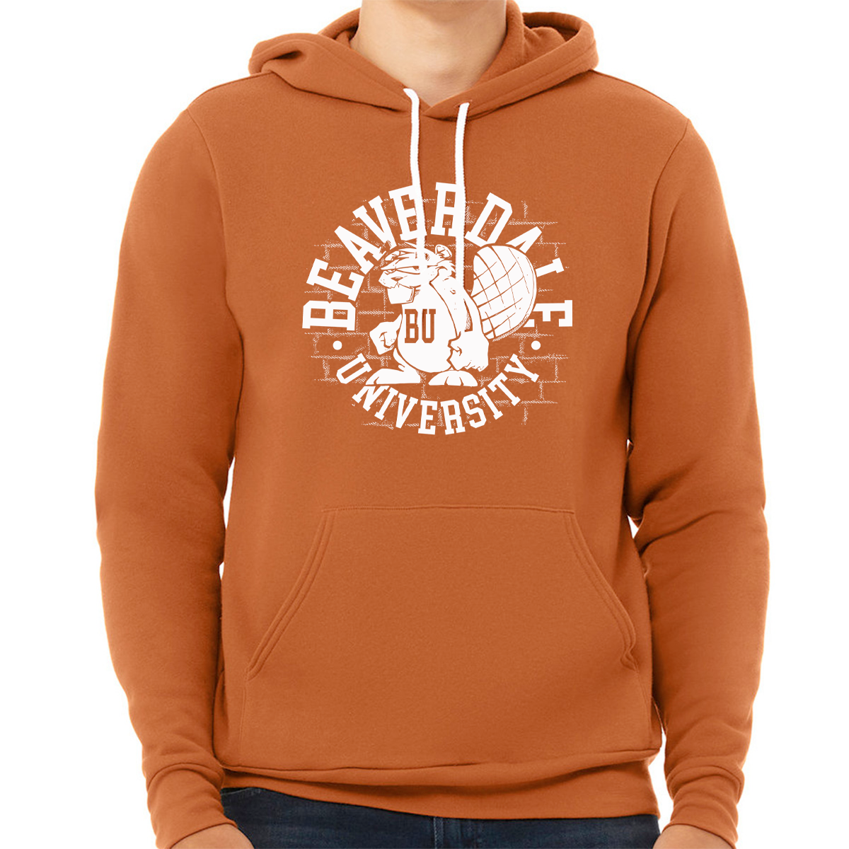 "Beaverdale University, Beaver Circle" - Unisex Sponge Fleece Pullover Hoodie