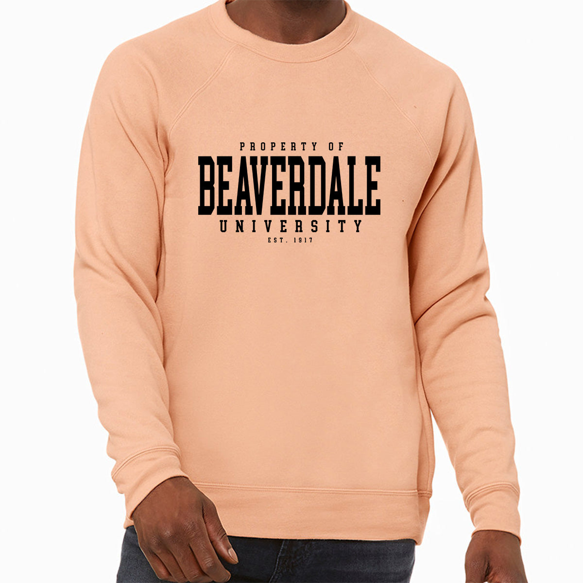 "Property of Beaverdale University" - Unisex Sponge Fleece Crewneck Sweatshirt