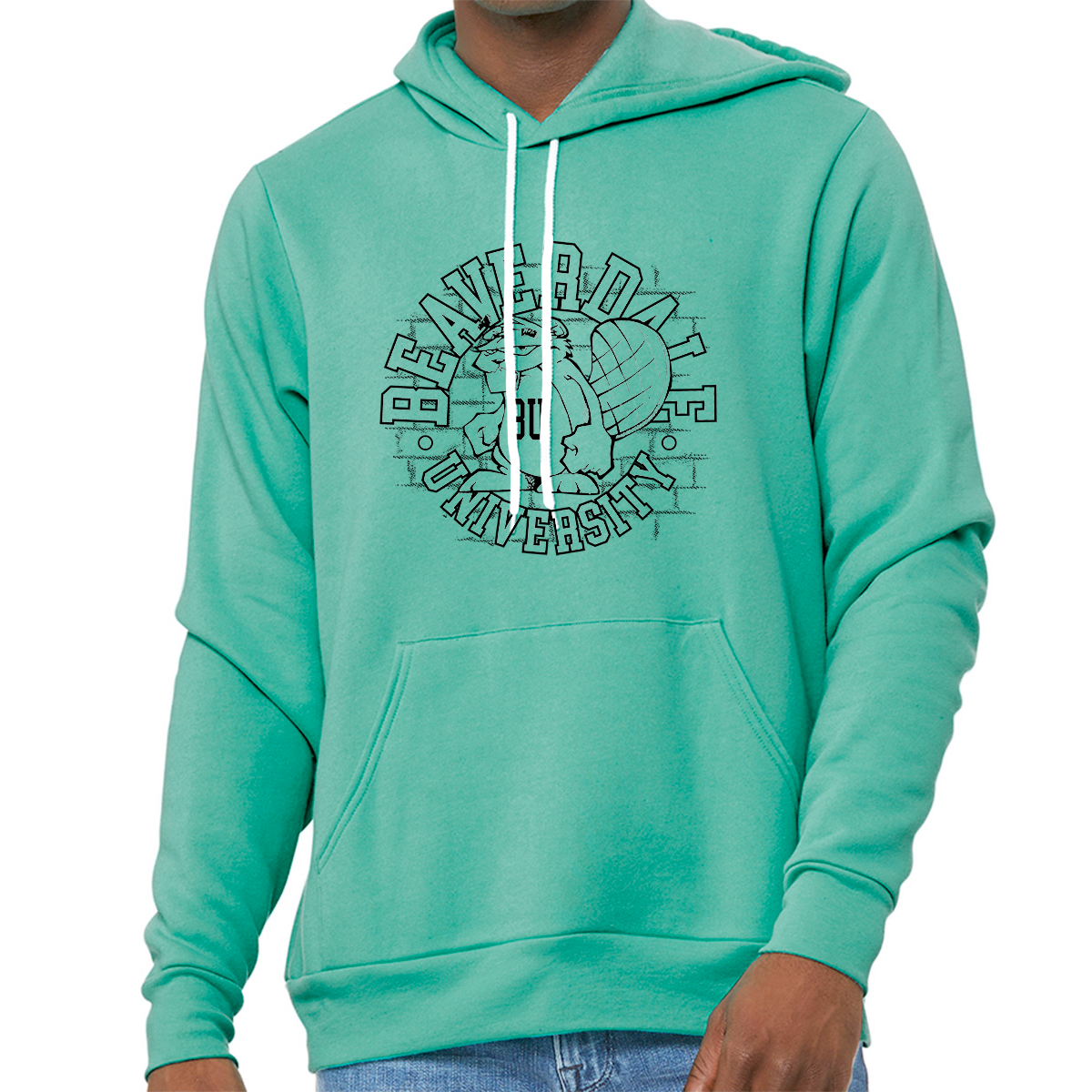 "Beaverdale University, Beaver Circle" - Unisex Sponge Fleece Pullover Hoodie