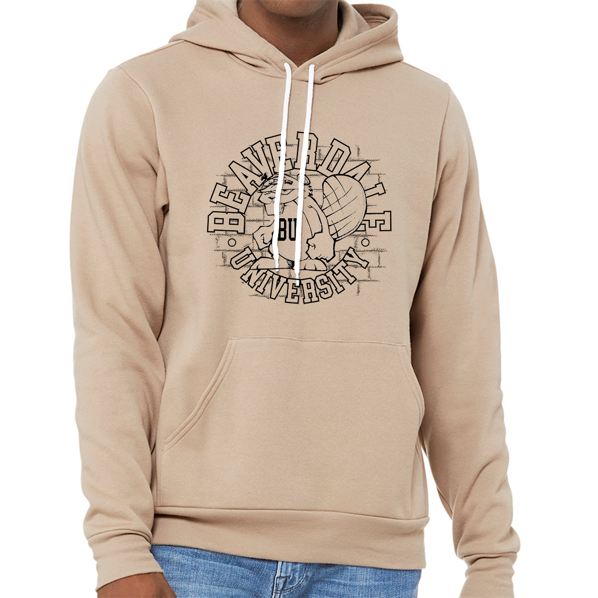 "Beaverdale University, Beaver Circle" - Unisex Sponge Fleece Pullover Hoodie