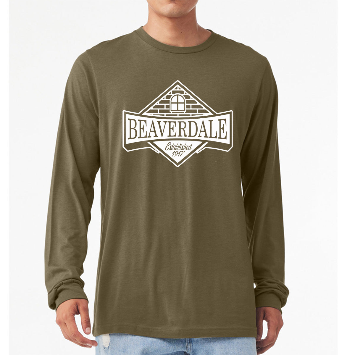 "Beaverdale Est. 1917 Crest" - Unisex Heather CVC Long Sleeve T-Shirt