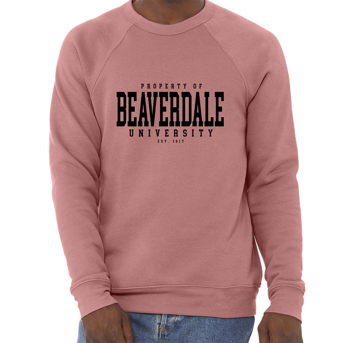 "Property of Beaverdale University" - Unisex Sponge Fleece Crewneck Sweatshirt