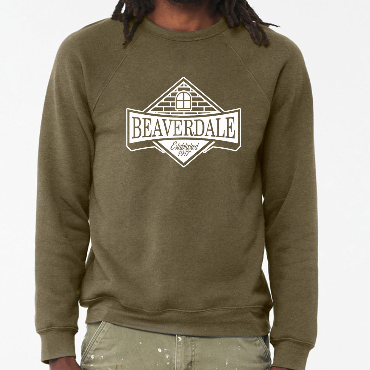 "Beaverdale Est. 1917 Crest" - Unisex Sponge Fleece Crewneck Sweatshirt