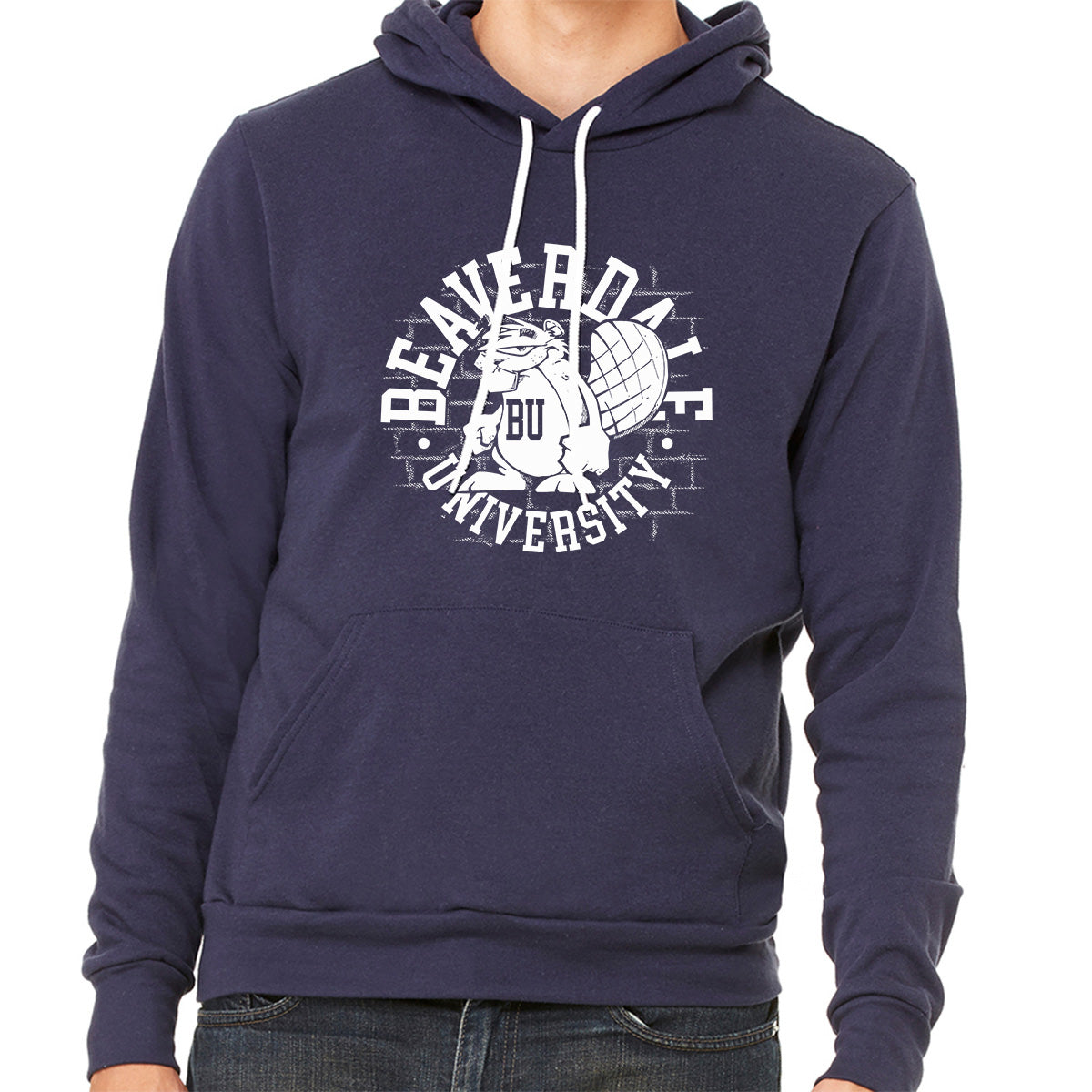 "Beaverdale University, Beaver Circle" - Unisex Sponge Fleece Pullover Hoodie