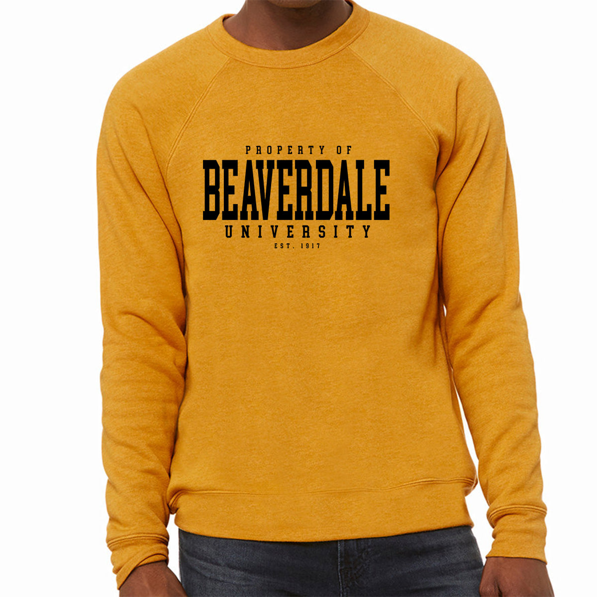 "Property of Beaverdale University" - Unisex Sponge Fleece Crewneck Sweatshirt