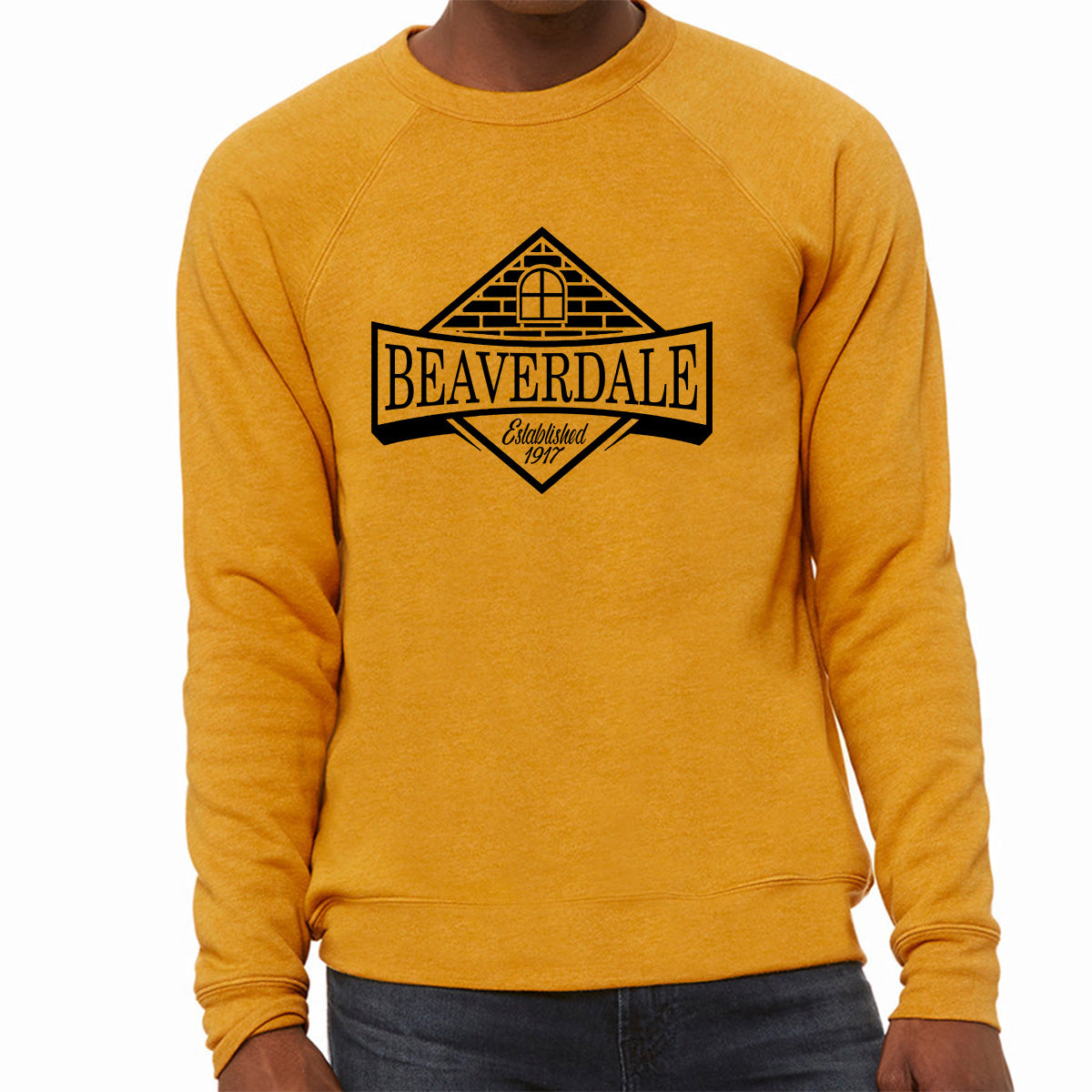 "Beaverdale Est. 1917 Crest" - Unisex Sponge Fleece Crewneck Sweatshirt