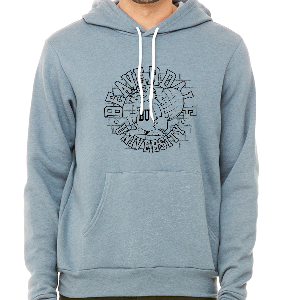 "Beaverdale University, Beaver Circle" - Unisex Sponge Fleece Pullover Hoodie