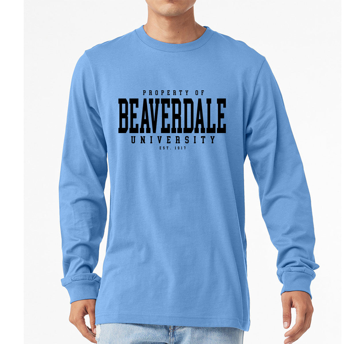 "Property of Beaverdale University" - Unisex Heather CVC Long Sleeve T-Shirt