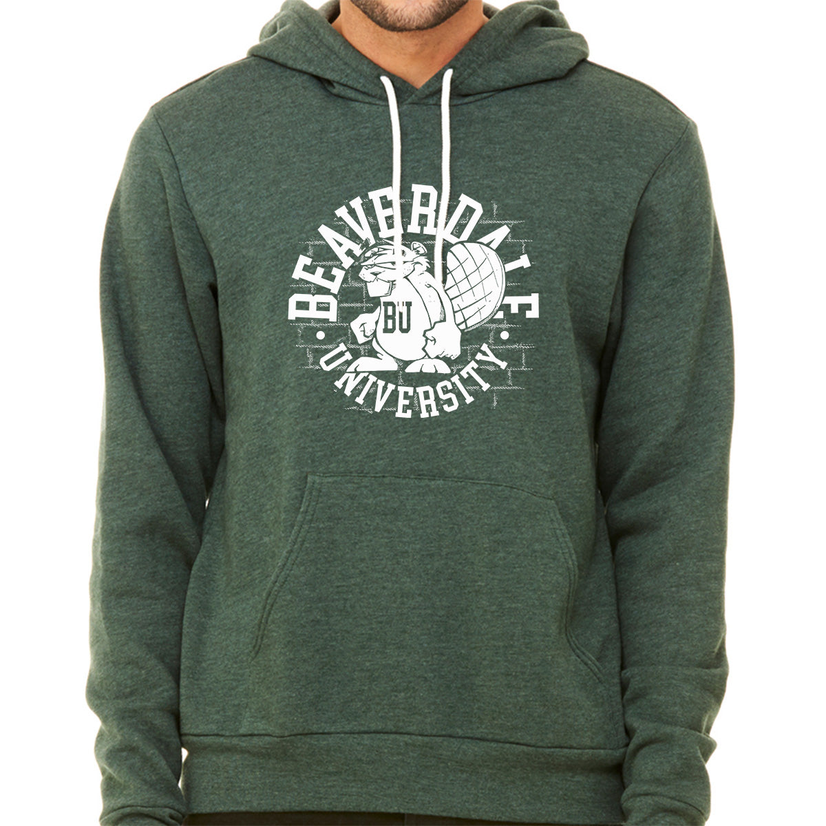 "Beaverdale University, Beaver Circle" - Unisex Sponge Fleece Pullover Hoodie