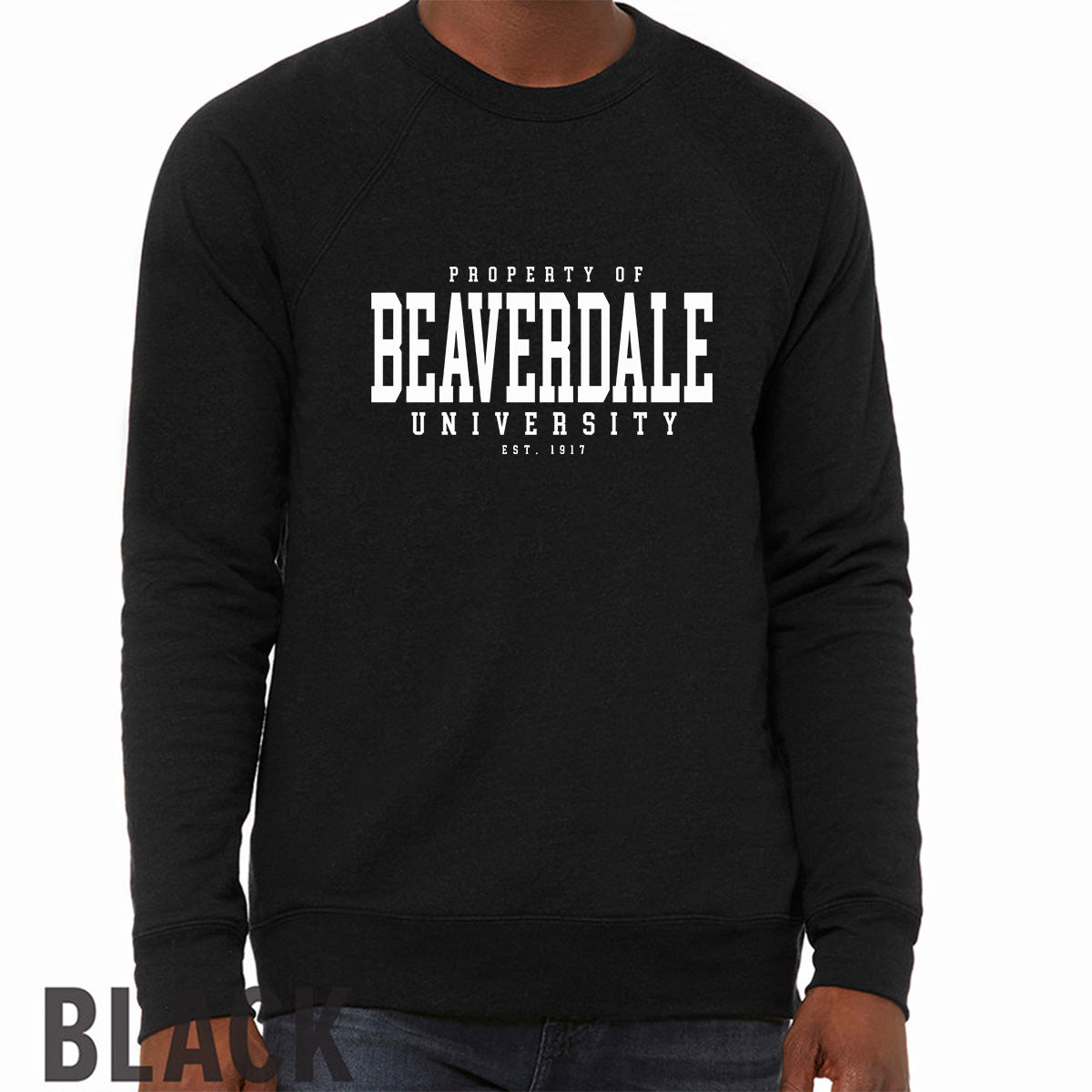 "Property of Beaverdale University" - Unisex Sponge Fleece Crewneck Sweatshirt