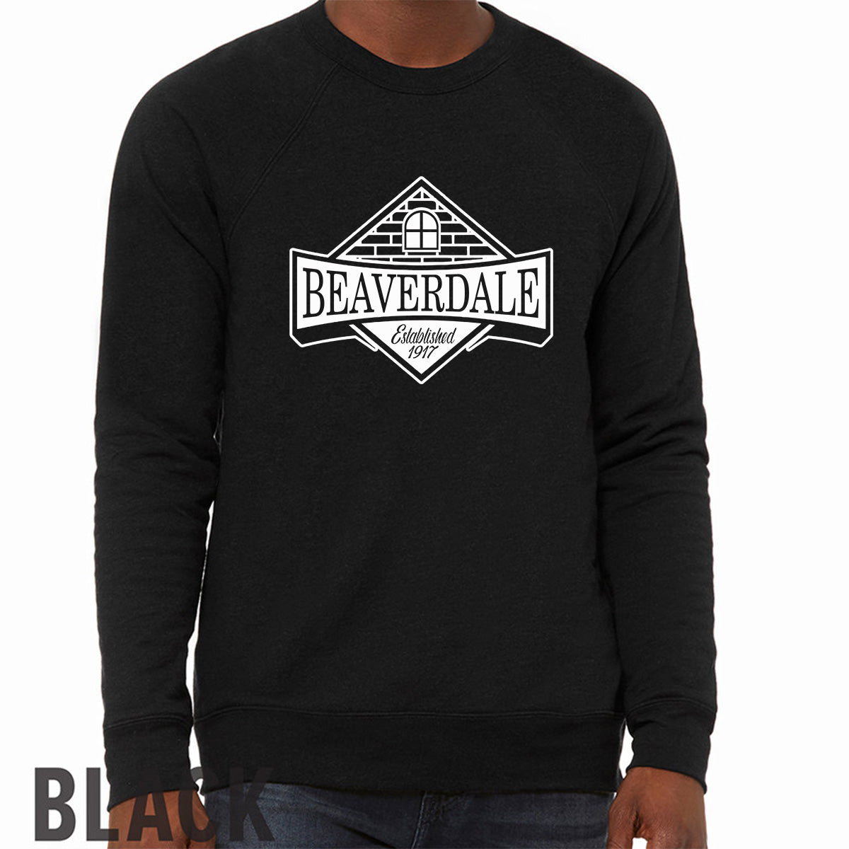 "Beaverdale Est. 1917 Crest" - Unisex Sponge Fleece Crewneck Sweatshirt