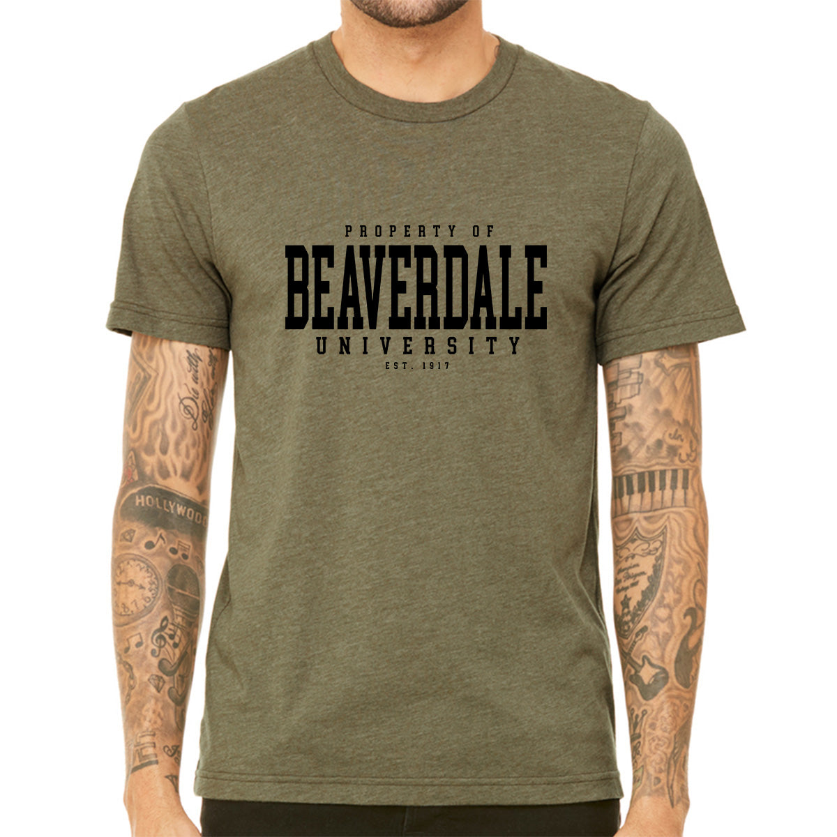 "Property of Beaverdale University" - Unisex Heather CVC T-Shirt