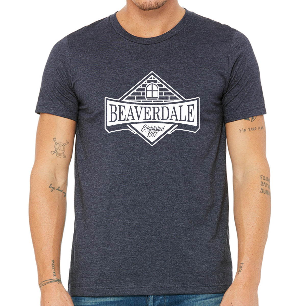 "Beaverdale Est. 1917 Crest" - Unisex Heather CVC T-Shirt