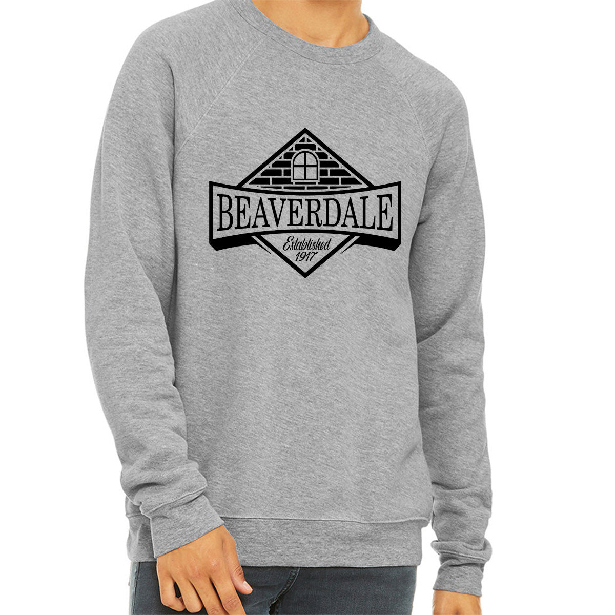 "Beaverdale Est. 1917 Crest" - Unisex Sponge Fleece Crewneck Sweatshirt