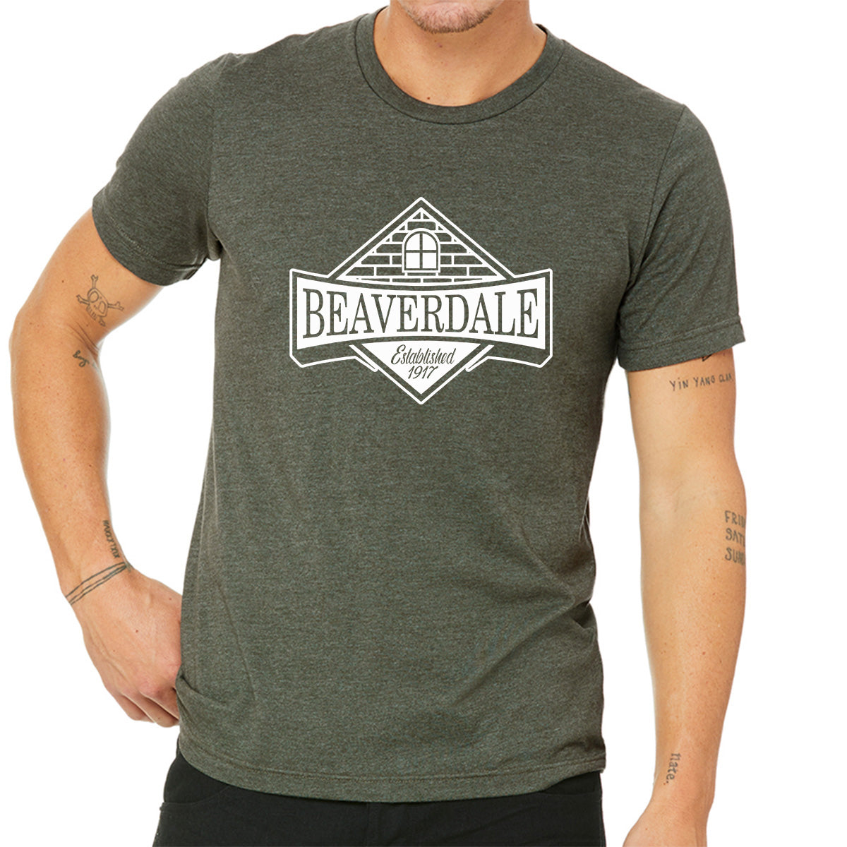 "Beaverdale Est. 1917 Crest" - Unisex Heather CVC T-Shirt