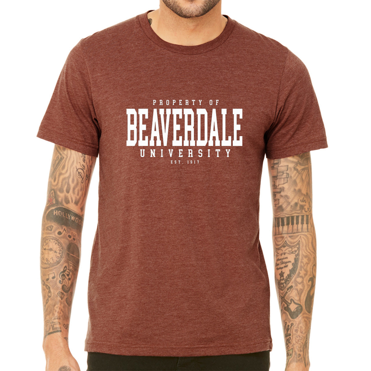 "Property of Beaverdale University" - Unisex Heather CVC T-Shirt