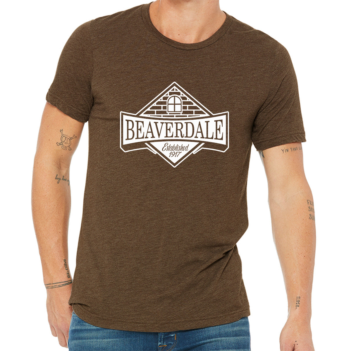 "Beaverdale Est. 1917 Crest" - Unisex Heather CVC T-Shirt