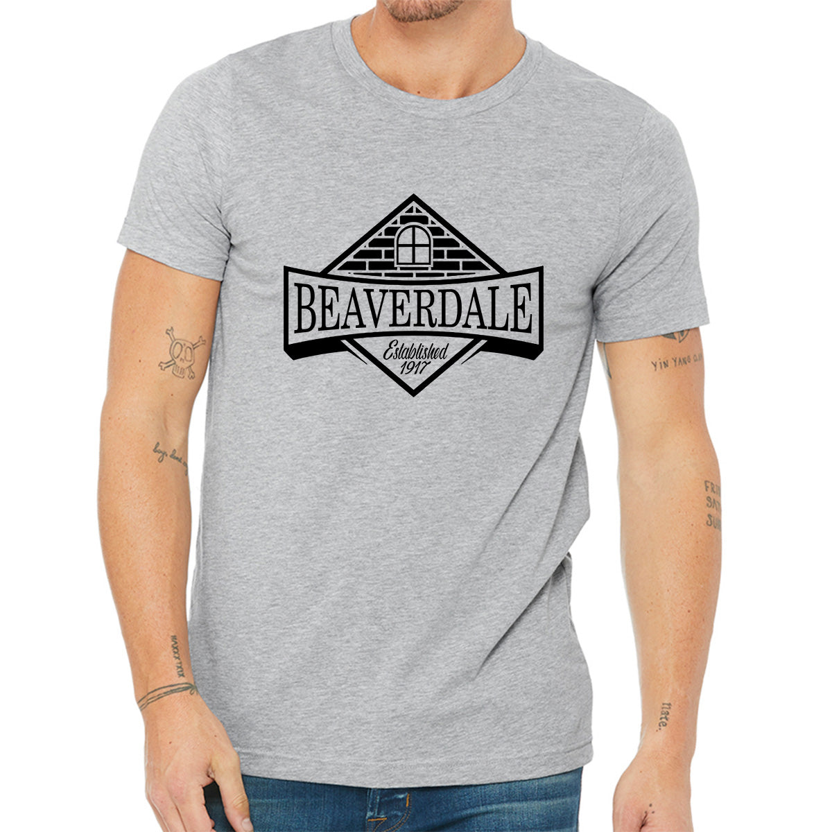 "Beaverdale Est. 1917 Crest" - Unisex Heather CVC T-Shirt