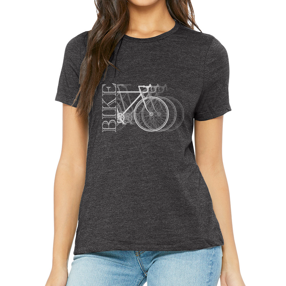 BIKE X3: Ladies' Relaxed Heather CVC Short-Sleeve T-Shirt