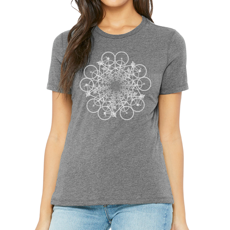 FLOWER CIRCLE: Ladies' Relaxed Heather CVC Short-Sleeve T-Shirt