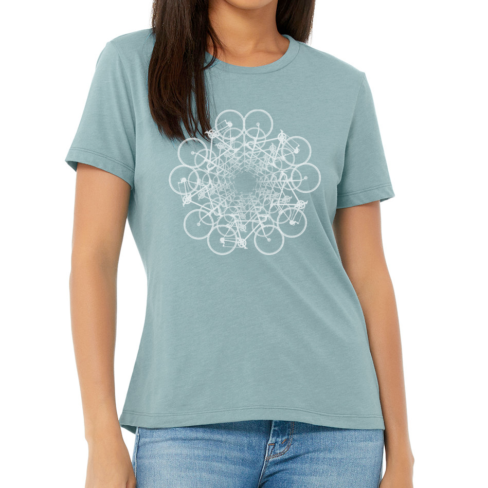 FLOWER CIRCLE: Ladies' Relaxed Heather CVC Short-Sleeve T-Shirt