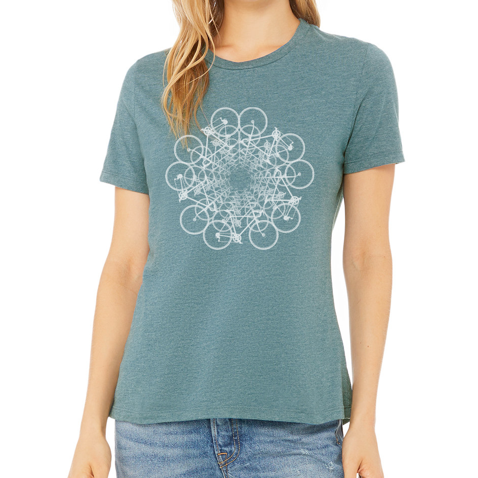 FLOWER CIRCLE: Ladies' Relaxed Heather CVC Short-Sleeve T-Shirt