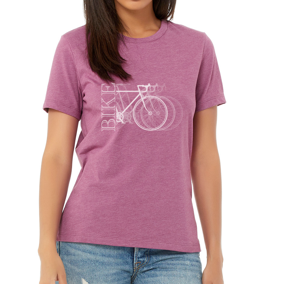 BIKE X3: Ladies' Relaxed Heather CVC Short-Sleeve T-Shirt