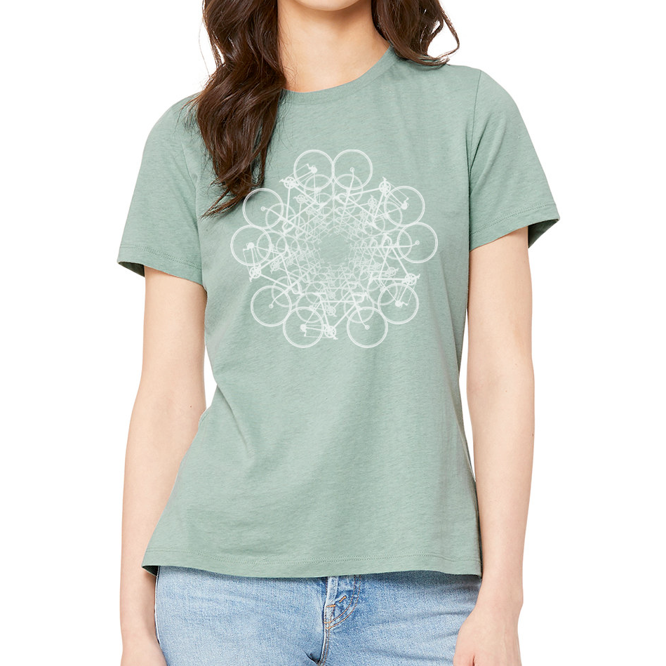 FLOWER CIRCLE: Ladies' Relaxed Heather CVC Short-Sleeve T-Shirt