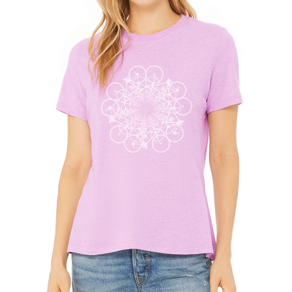 FLOWER CIRCLE: Ladies' Relaxed Heather CVC Short-Sleeve T-Shirt