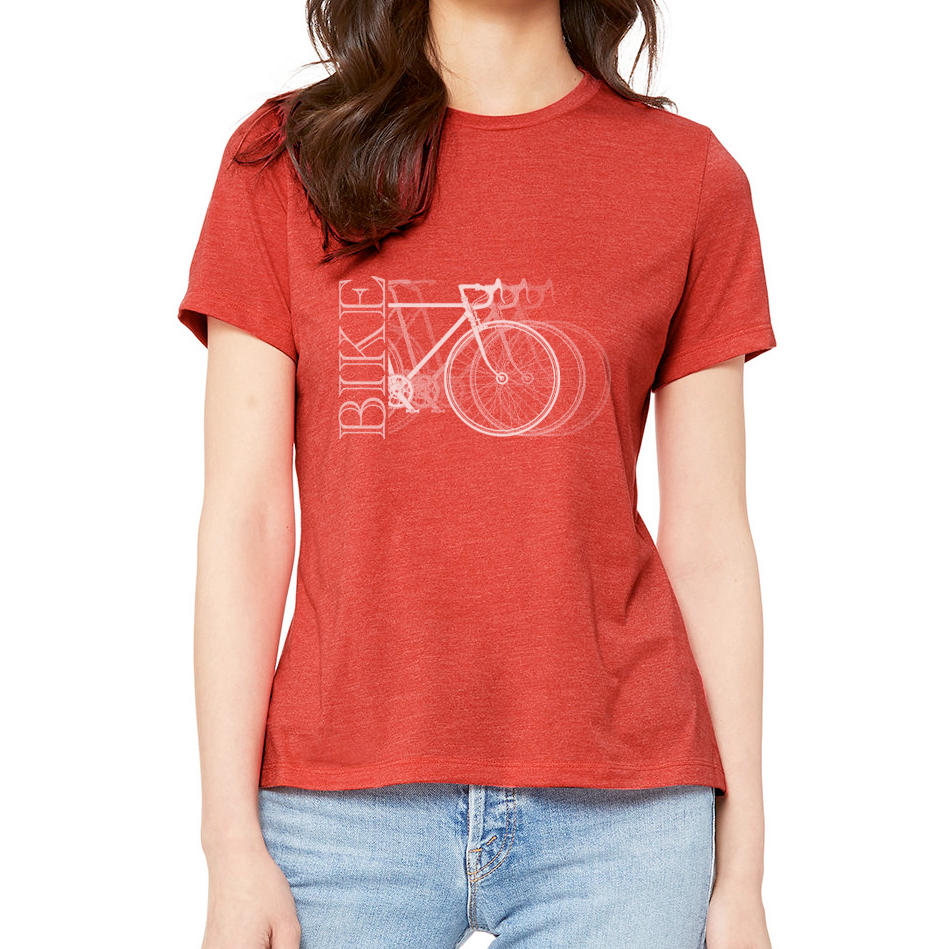 BIKE X3: Ladies' Relaxed Heather CVC Short-Sleeve T-Shirt