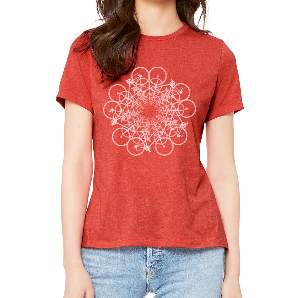 FLOWER CIRCLE: Ladies' Relaxed Heather CVC Short-Sleeve T-Shirt