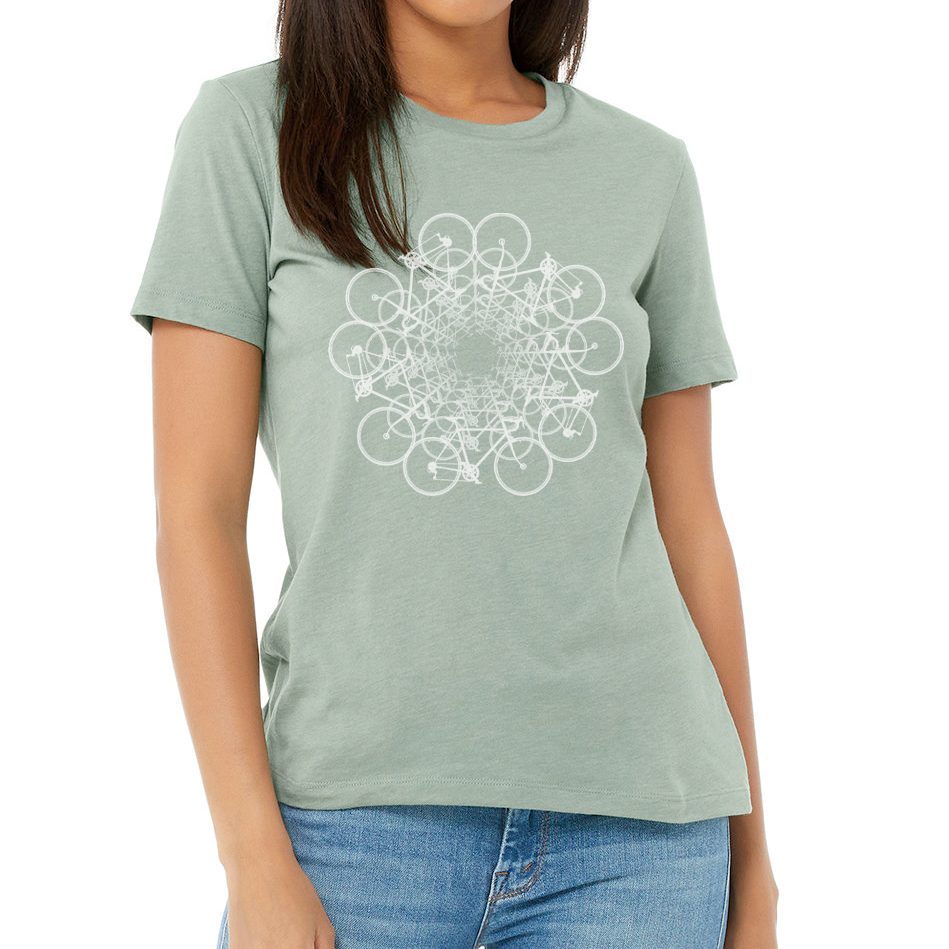 FLOWER CIRCLE: Ladies' Relaxed Heather CVC Short-Sleeve T-Shirt