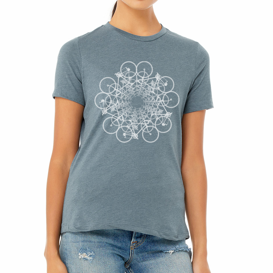 FLOWER CIRCLE: Ladies' Relaxed Heather CVC Short-Sleeve T-Shirt