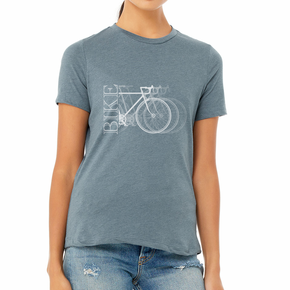 BIKE X3: Ladies' Relaxed Heather CVC Short-Sleeve T-Shirt