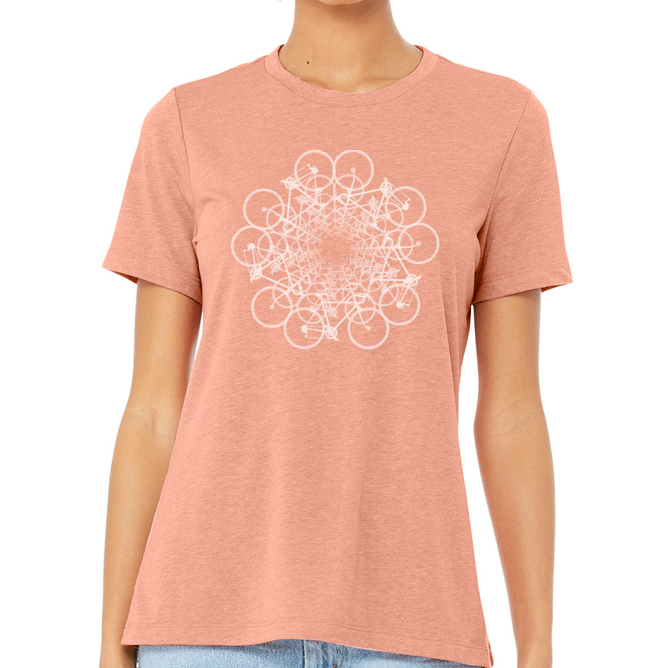 FLOWER CIRCLE: Ladies' Relaxed Heather CVC Short-Sleeve T-Shirt