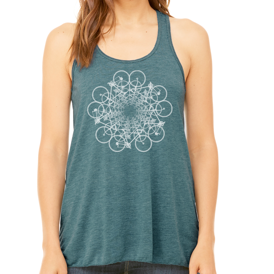 FLOWER CIRCLE: Ladies' Flowy Racerback Tank
