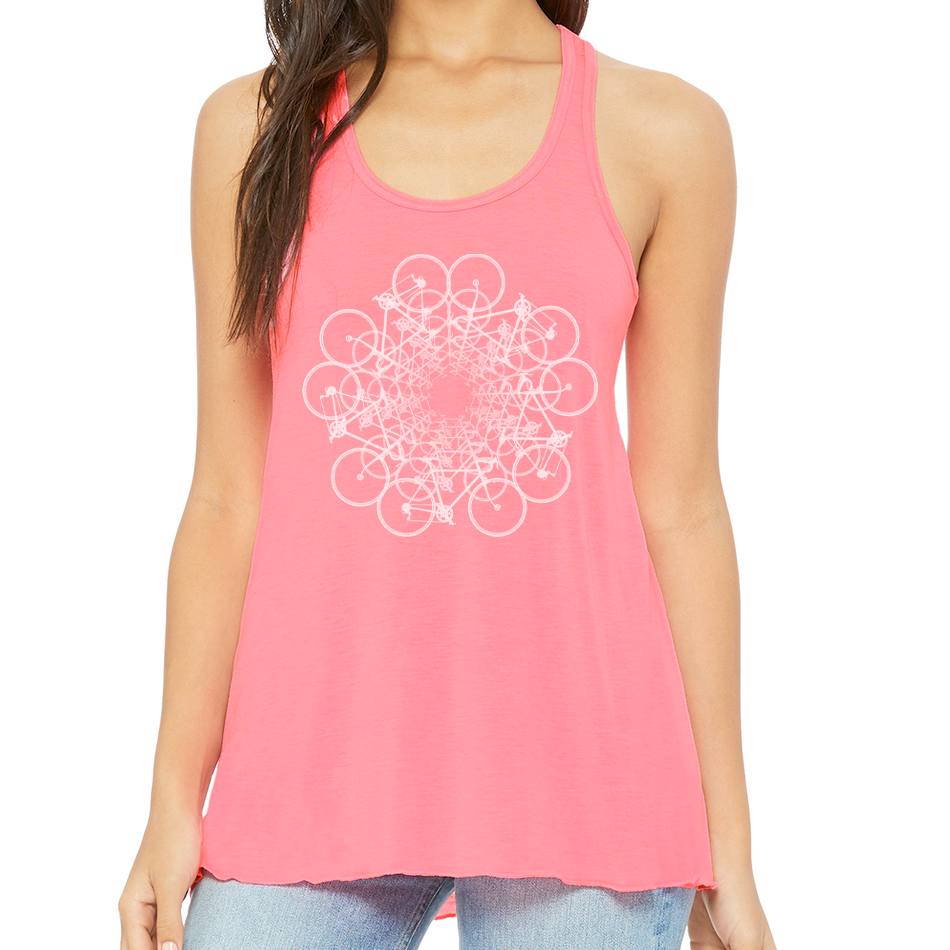 FLOWER CIRCLE: Ladies' Flowy Racerback Tank