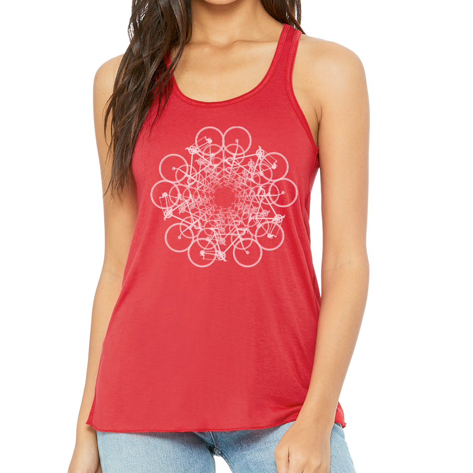 FLOWER CIRCLE: Ladies' Flowy Racerback Tank