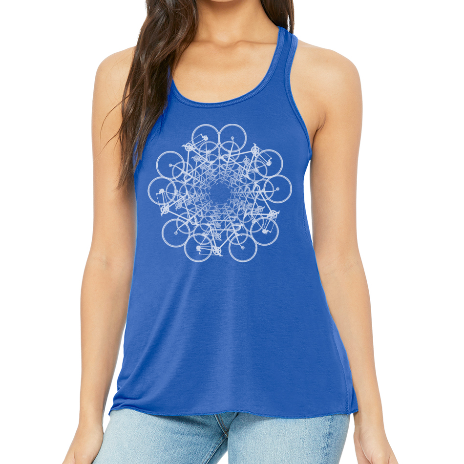 FLOWER CIRCLE: Ladies' Flowy Racerback Tank